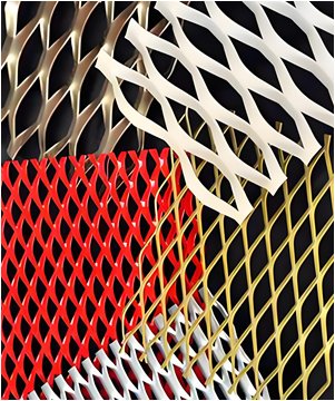 Expanded Metal Mesh Sheet Panels in Various Colors and Materials