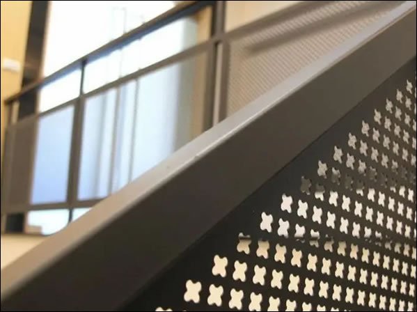 Stair Railing Panels with Decorative Perforations
