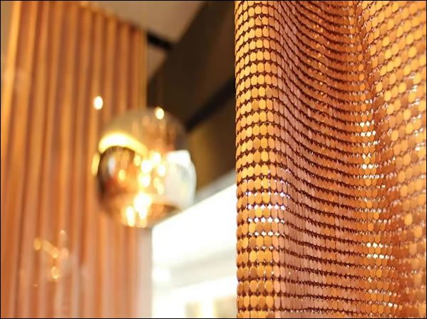 Copper Metal Bead Curtain for Interior Partition and Decoration