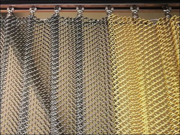 Decorative Chain Link Mesh Curtain for Interior Design with Metallic Colors