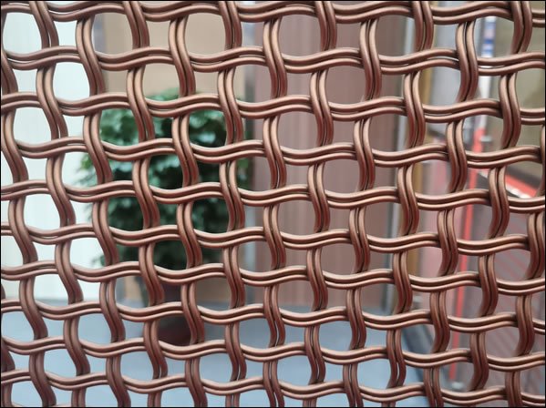 Copper Finish Decorative Crimped Mesh for Interior Design and Architectural Applications