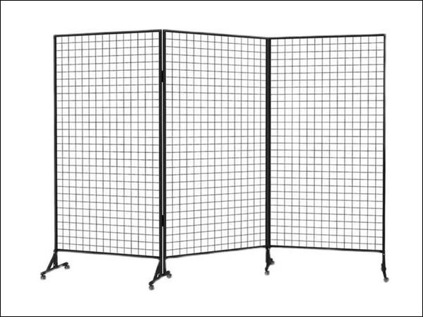 Mobile Folding Welded Wire Mesh Display Panel with Locking Wheels